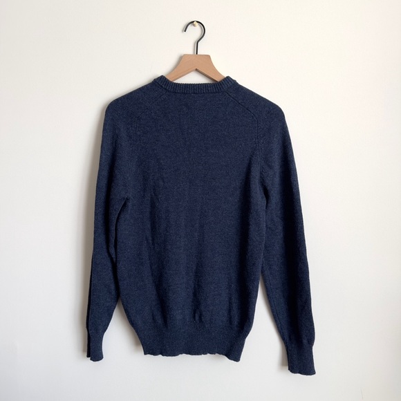 J.Crew Wool V-Neck Sweater Dark Blue - Picture 2 of 3